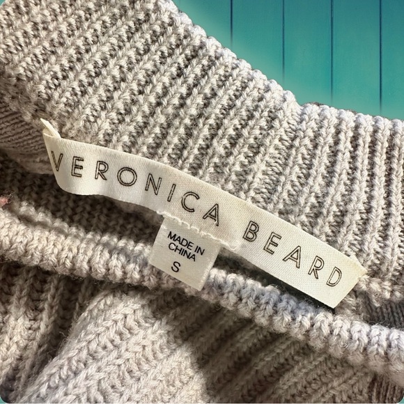 Veronica Beard ‘Jude’ 100% Wool Gray Sweater with Jeweled Accents Size Small - Picture 8 of 16